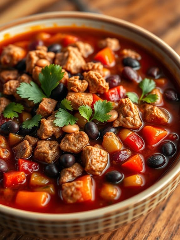 hearty pork and bean chili
