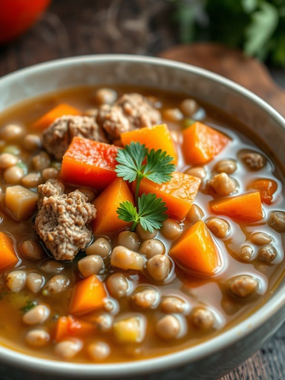 hearty pork lentil soup