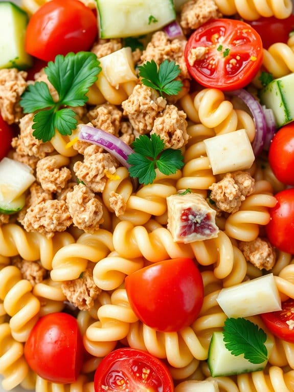 lemon infused pork pasta salad