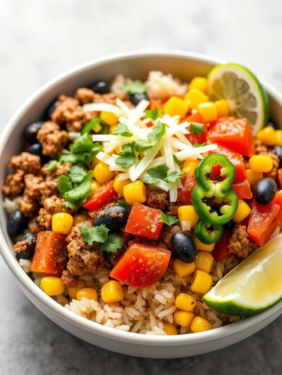 mexican beef rice bowl