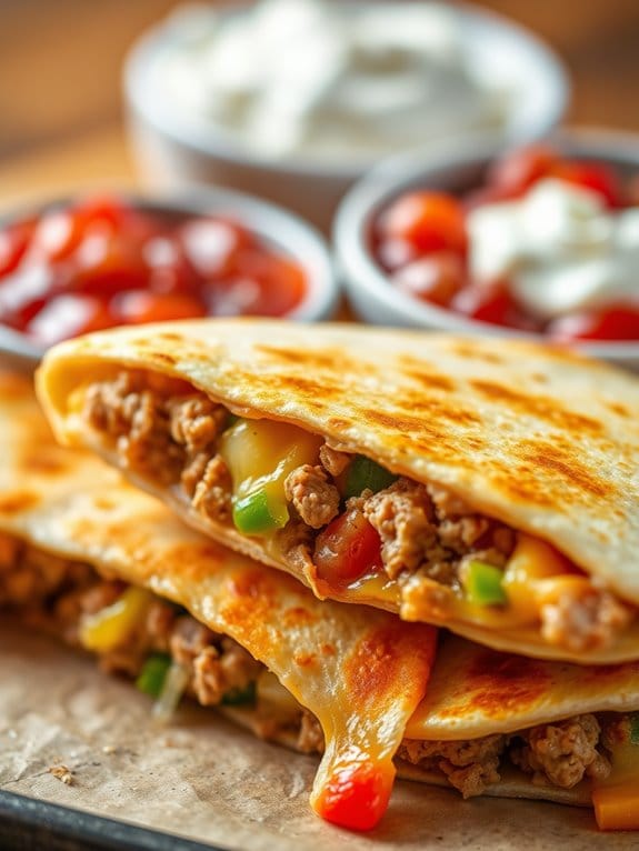 pork and cheese quesadillas