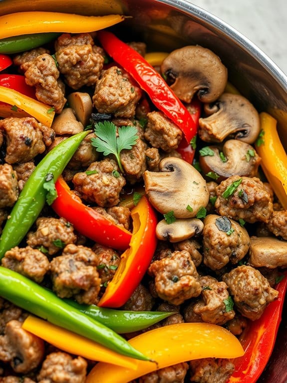 pork and vegetable stir fry