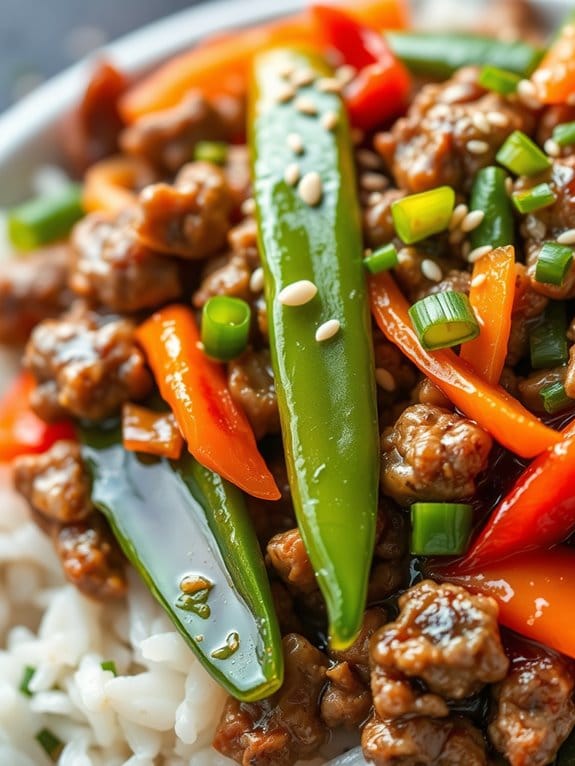 pork and vegetables saut ed together