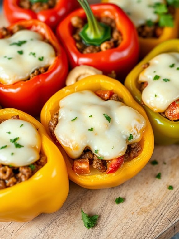 pork filled bell pepper dish