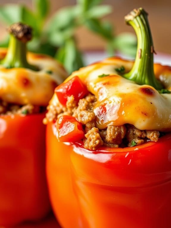 pork filled bell pepper dish