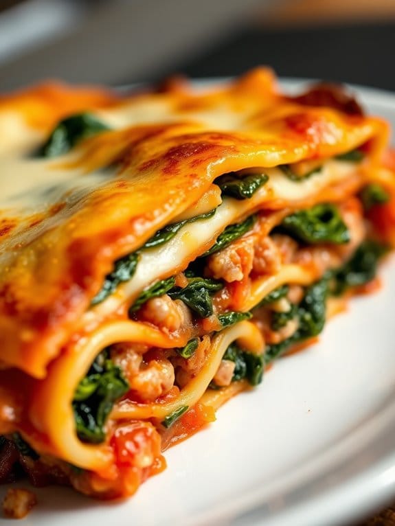 pork filled spinach lasagna recipe