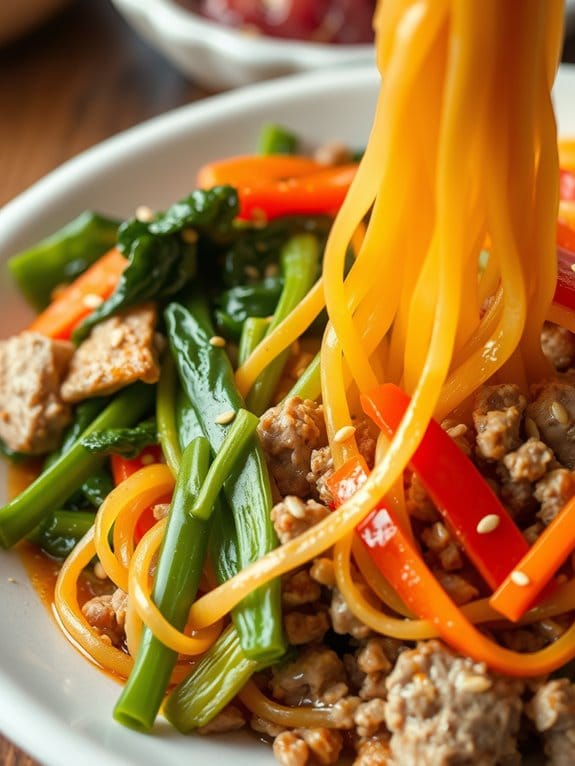 pork stir fried glass noodles