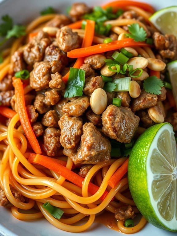 pork stir fried noodle dish