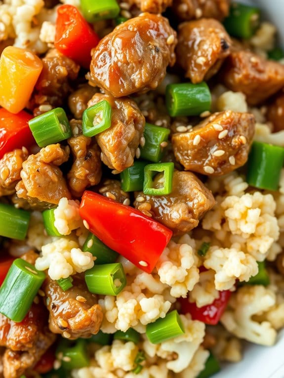 pork with cauliflower rice