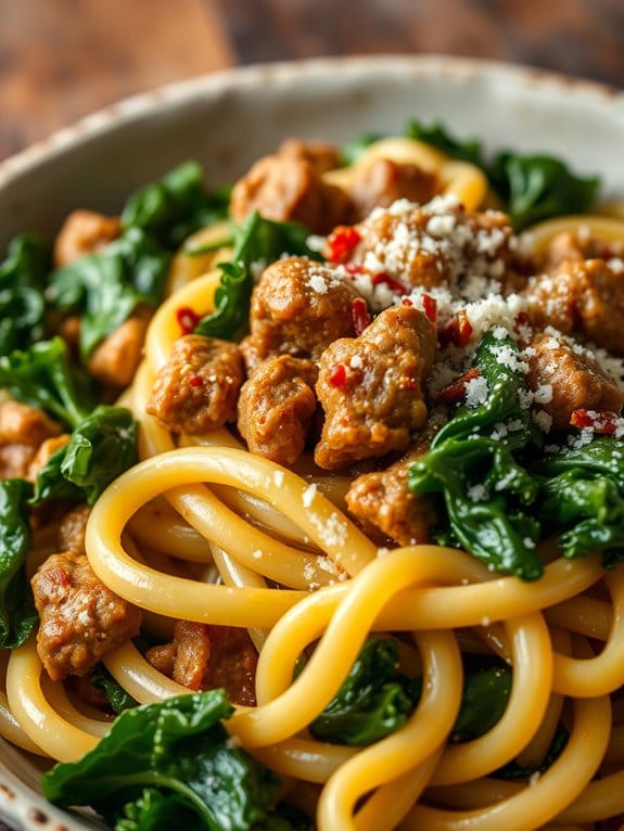 sausage and kale pasta dish