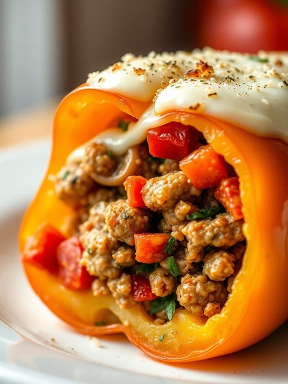 sausage filled bell peppers