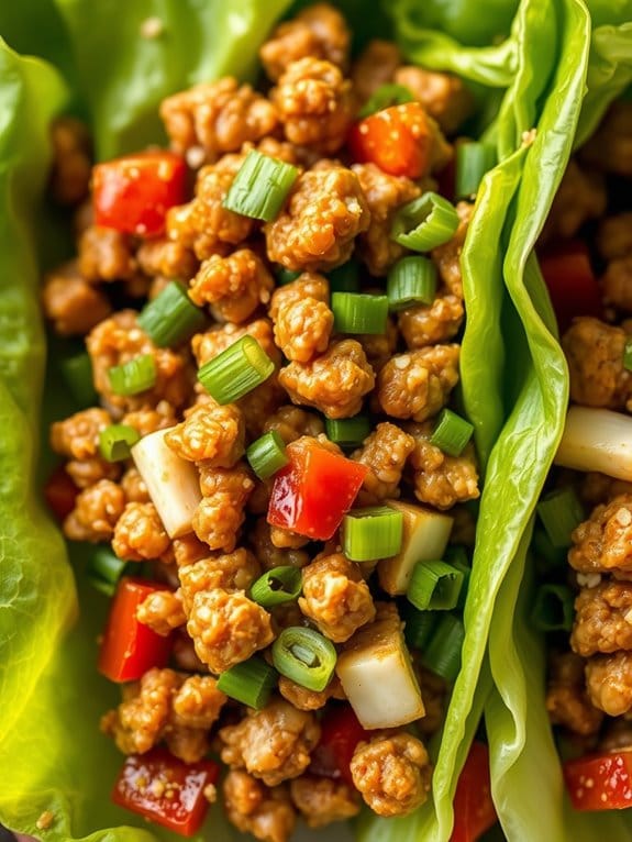 savory asian pork wraps