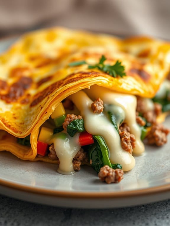 savory ground pork omelette