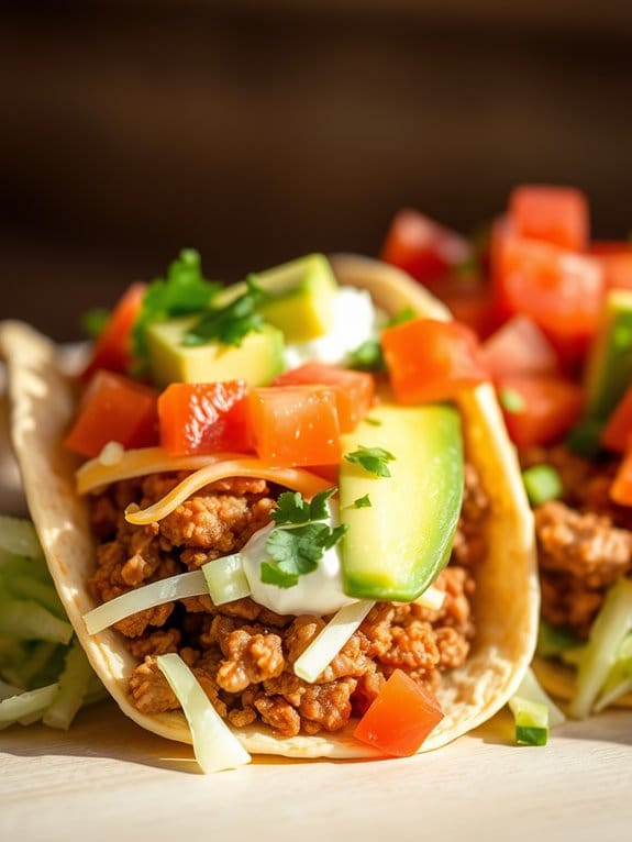 savory ground pork tacos