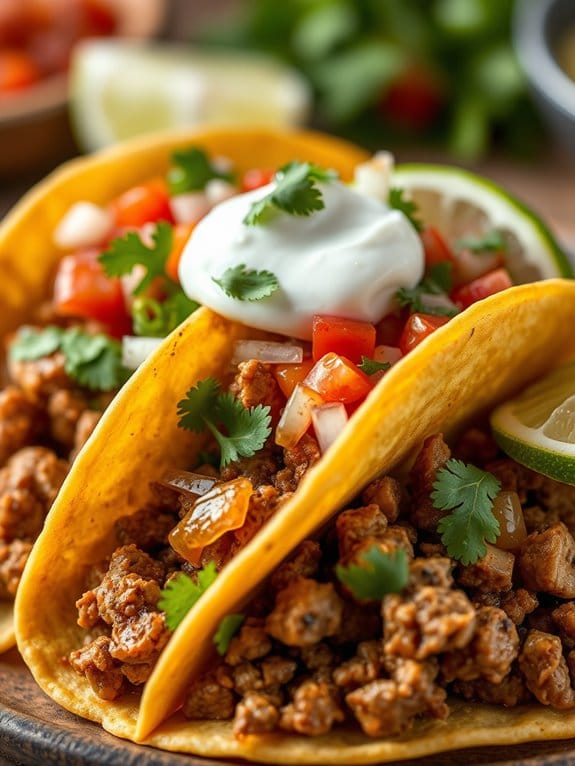 savory ground pork tacos