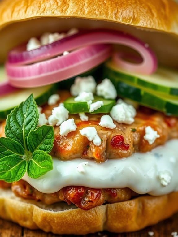 savory mediterranean pork sliders