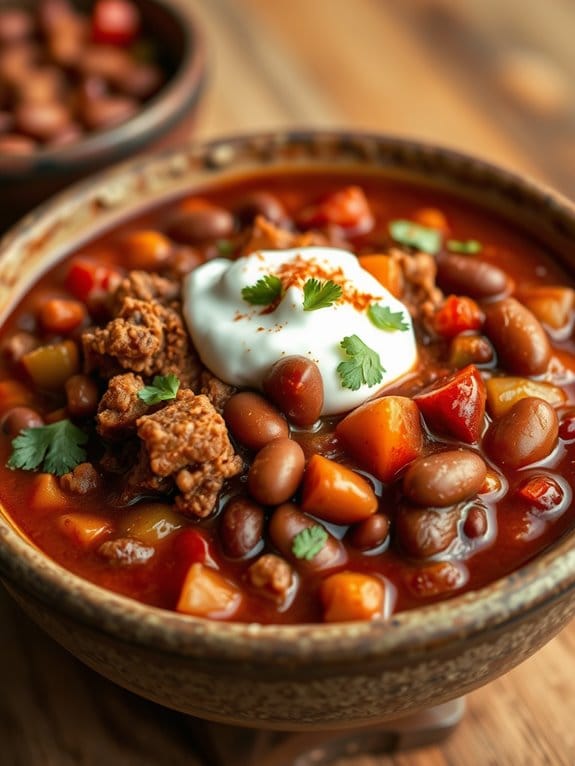 savory pork and beans