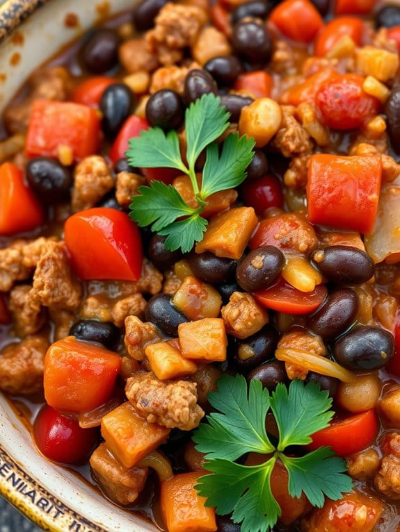 savory pork and beans