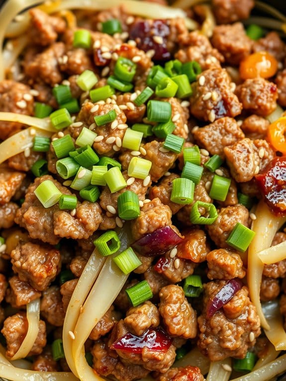 savory pork and cabbage