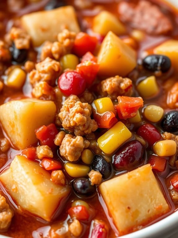 savory pork and potato chili