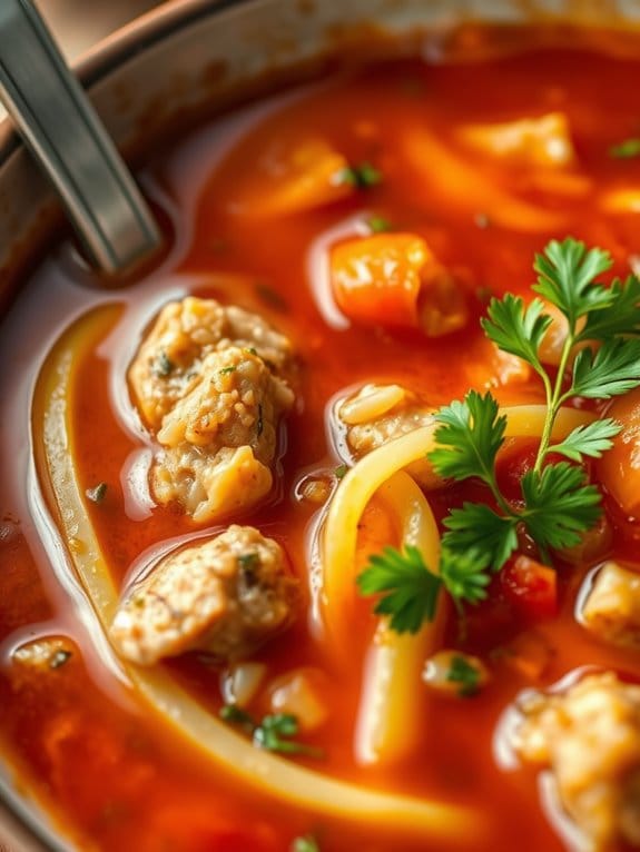 savory pork cabbage soup