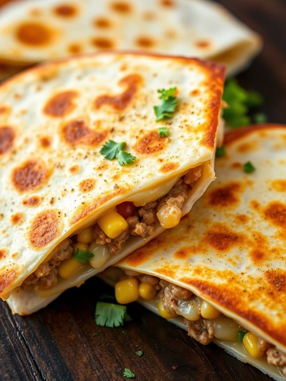 savory pork corn quesadillas