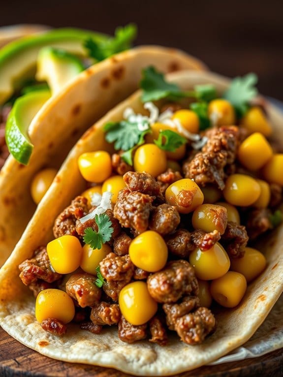 savory pork corn tacos