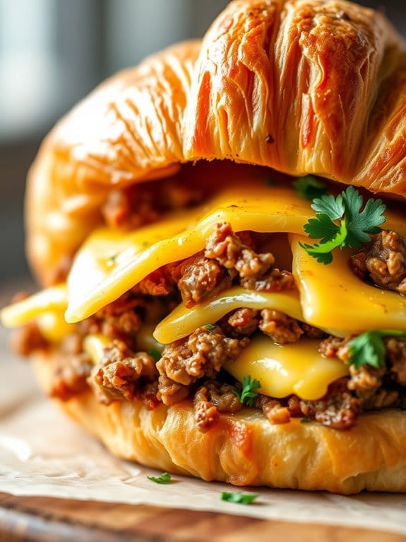 savory pork croissant sandwiches