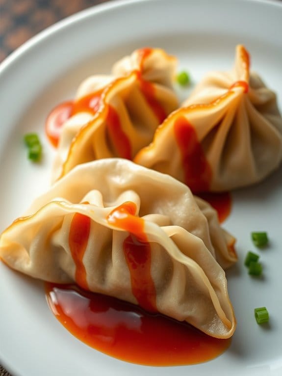 savory pork filled dumplings