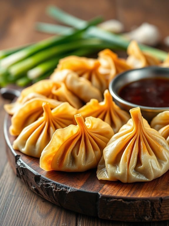 savory pork filled dumplings