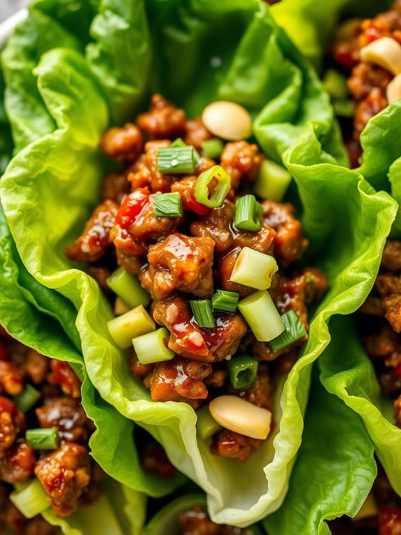 savory pork in lettuce