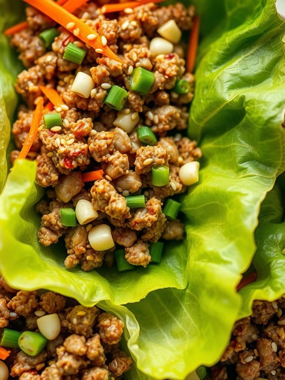 savory pork in lettuce