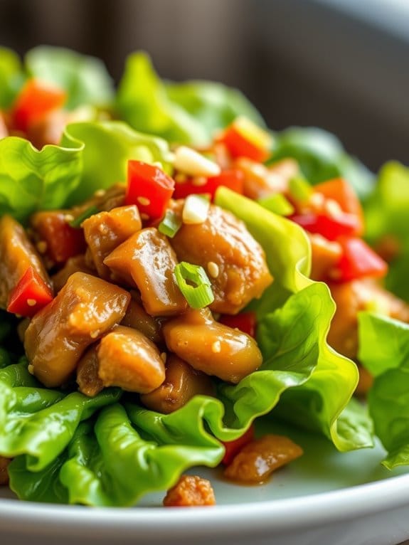 savory pork lettuce wraps