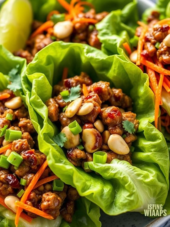 savory pork lettuce wraps