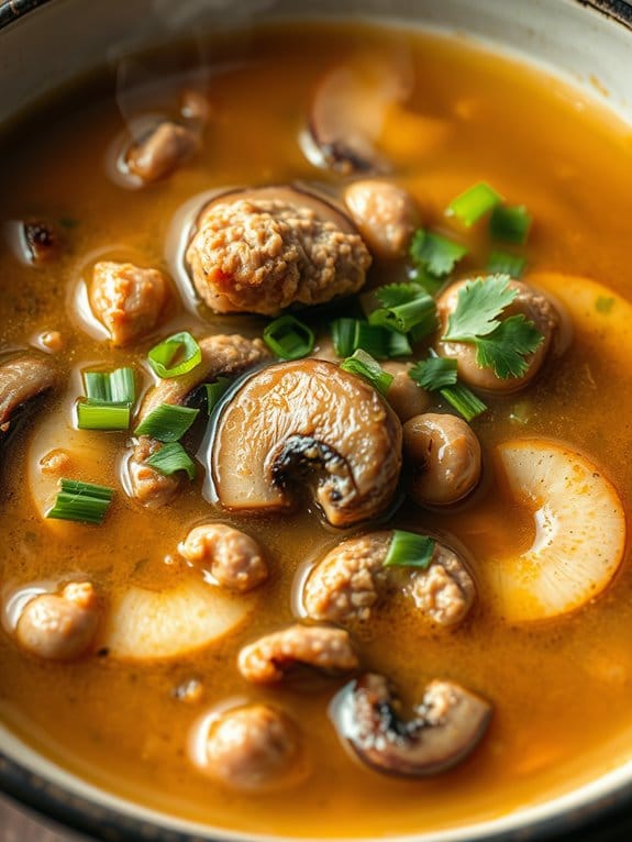 savory pork mushroom broth