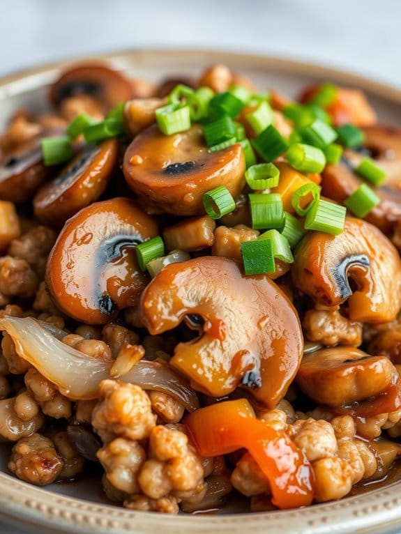 savory pork mushroom stir fry