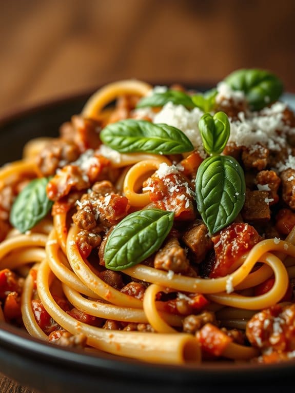 savory pork ragu pasta