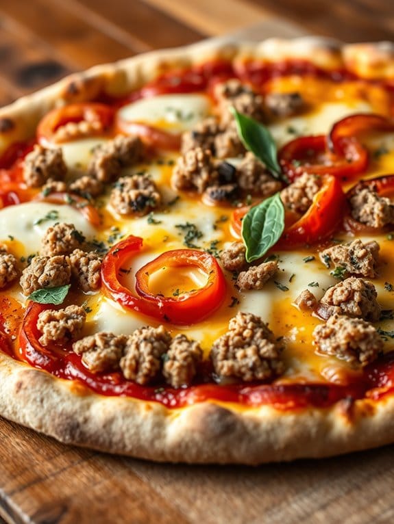 savory pork sausage pizza