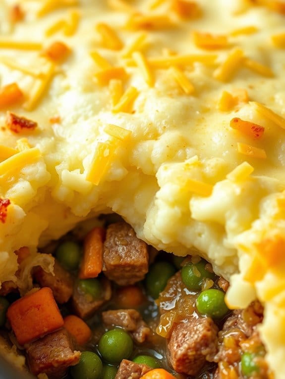 savory pork topped pie