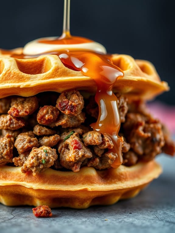 savory pork with waffles