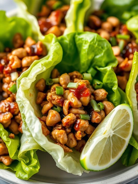 savory pork wrapped lettuce