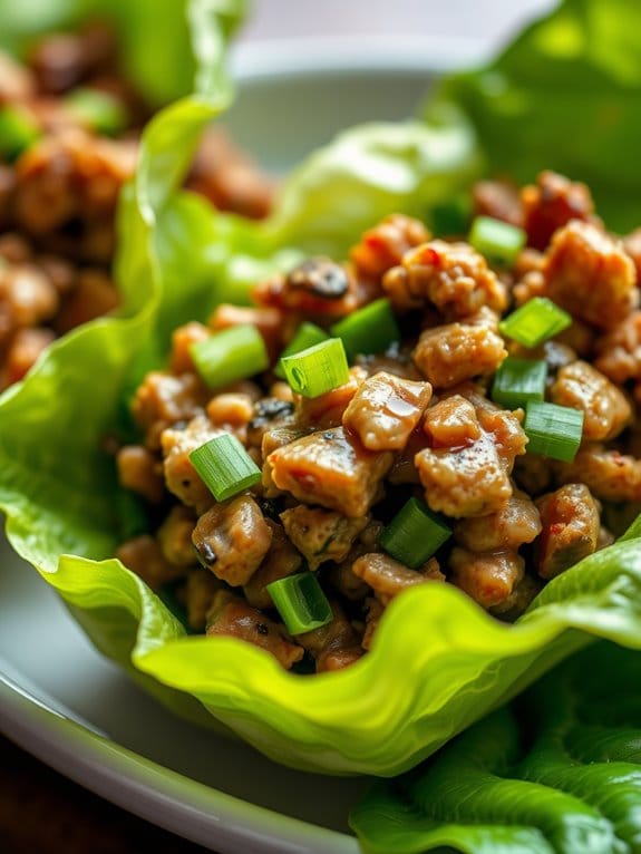 savory pork wrapped lettuce