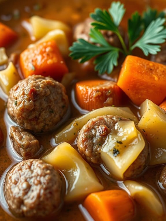 savory sausage cabbage stew