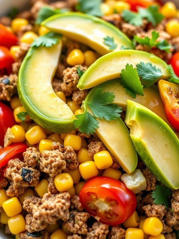 southwest style pork corn salad