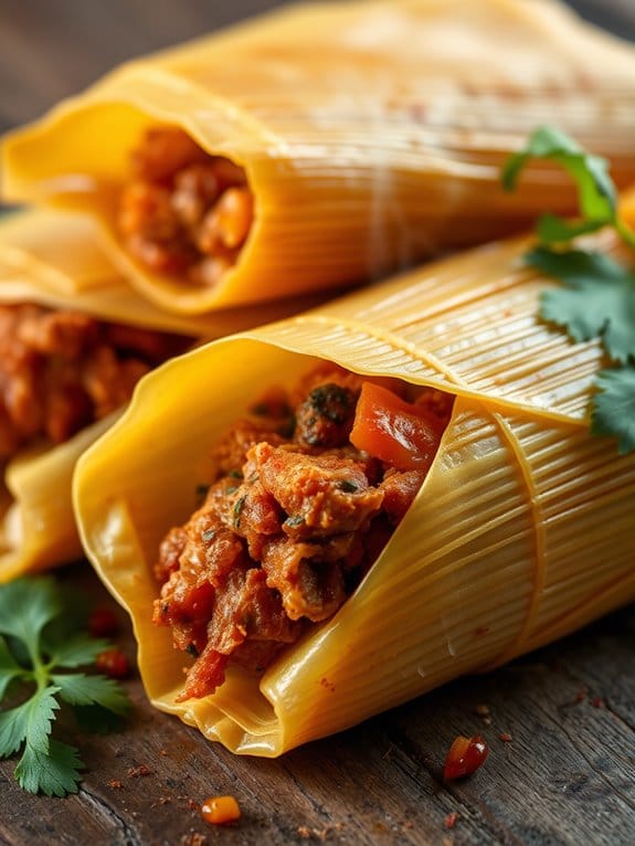 spicy filled corn dough