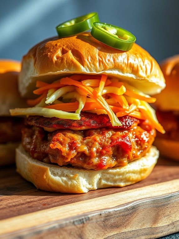 spicy pork mini sandwiches