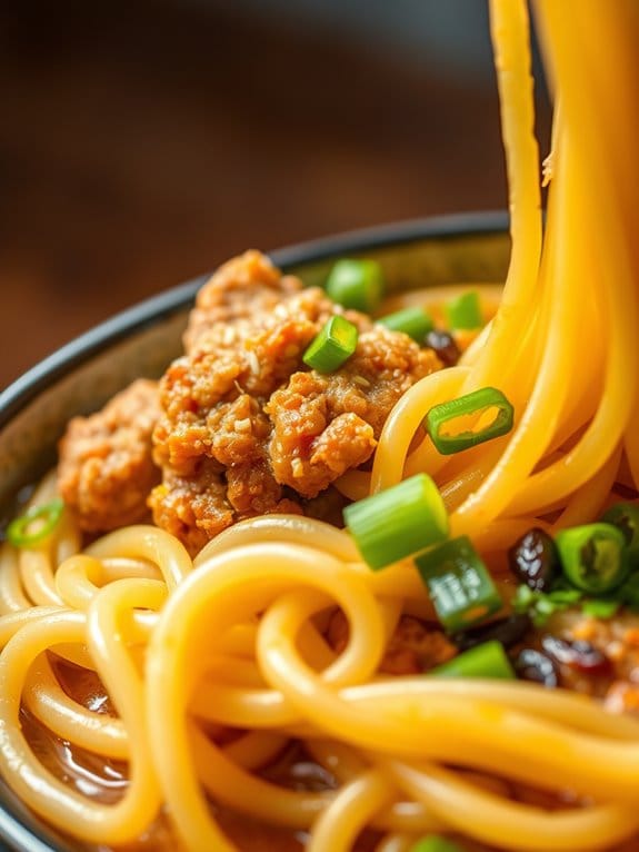 spicy pork noodle dish