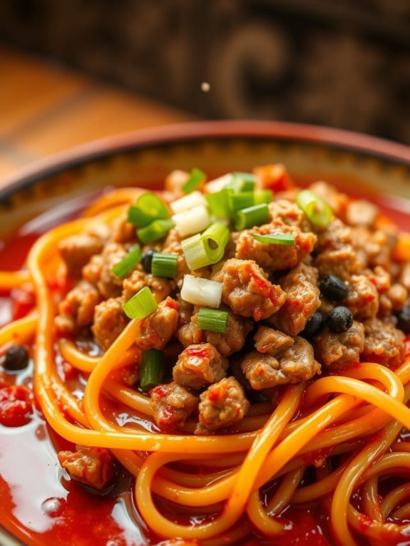 spicy sichuan pork noodles