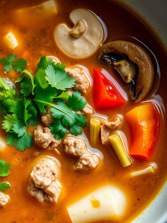 spicy thai pork soup