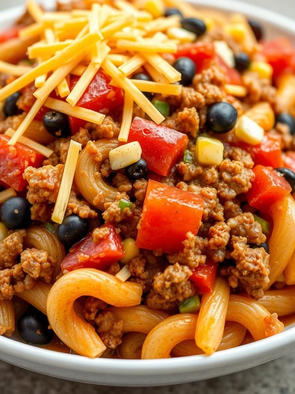 taco flavored pasta dish